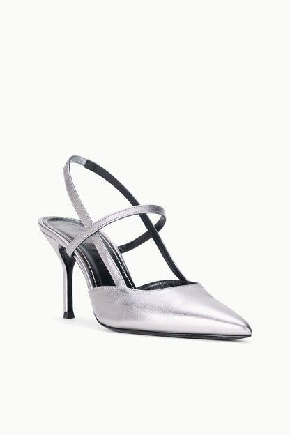 STAUD Sebastian High Heel Slingback Pewter