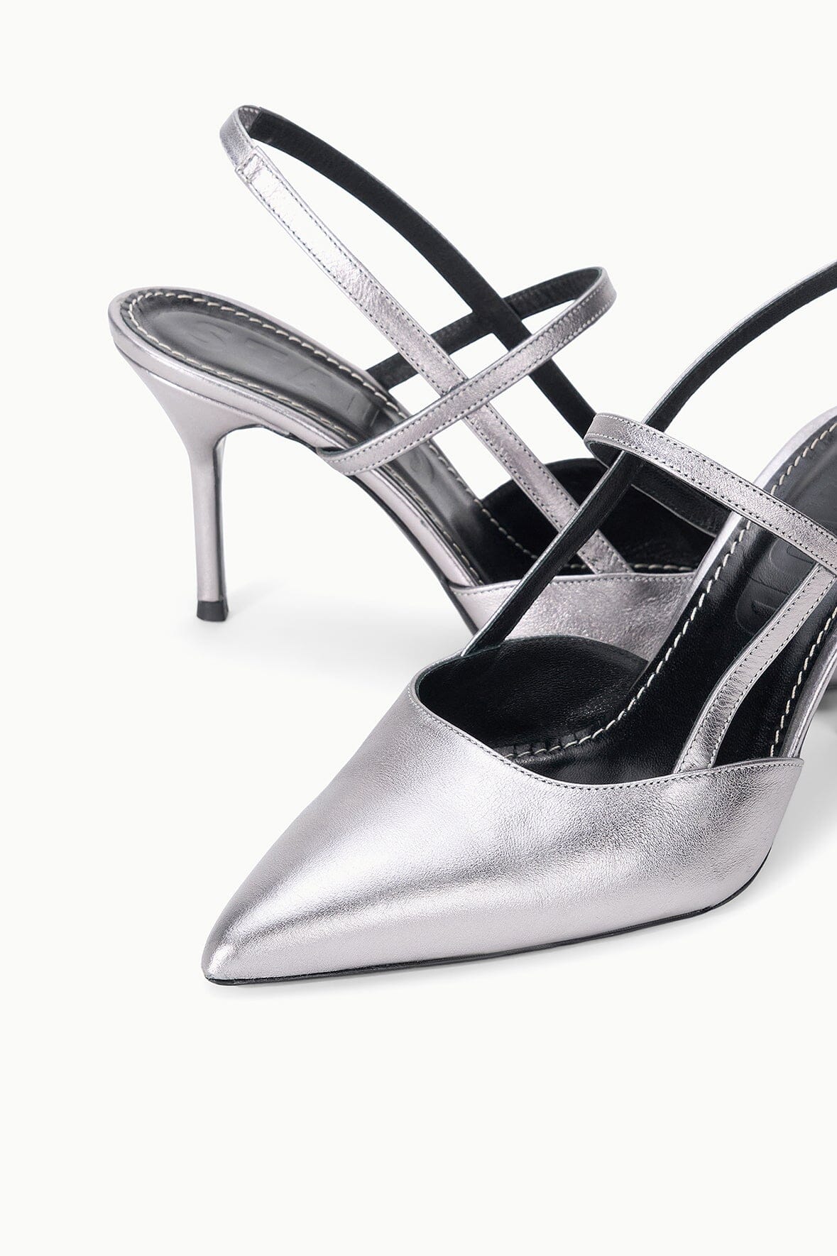 STAUD Sebastian High Heel Slingback Pewter