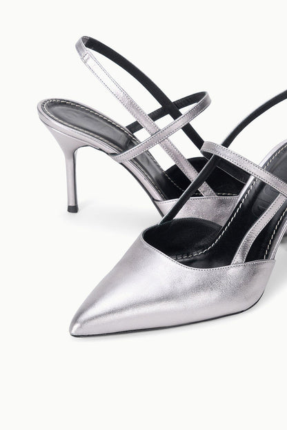 STAUD Sebastian High Heel Slingback Pewter