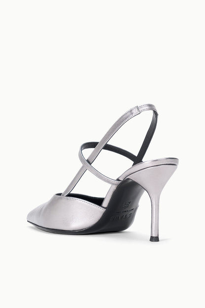 STAUD Sebastian High Heel Slingback Pewter