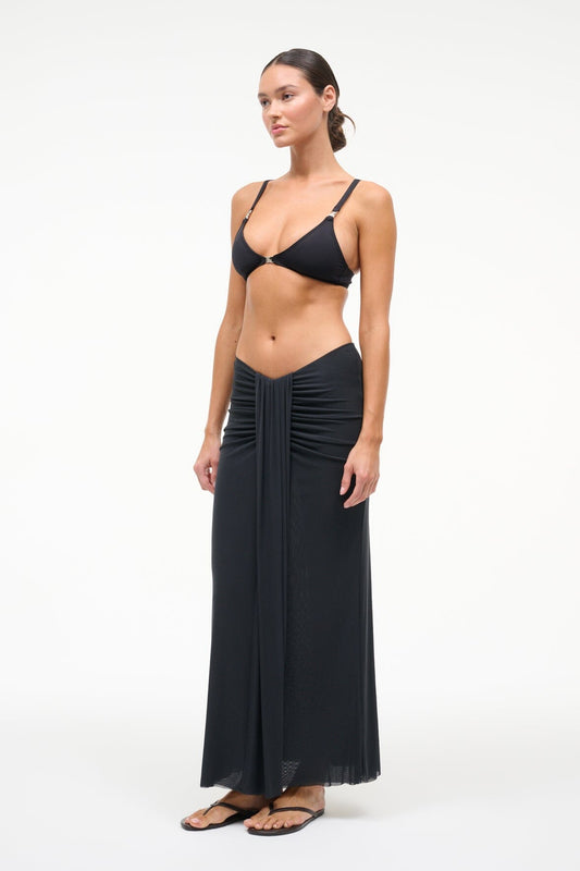 STAUD Soraya Mesh Skirt Black