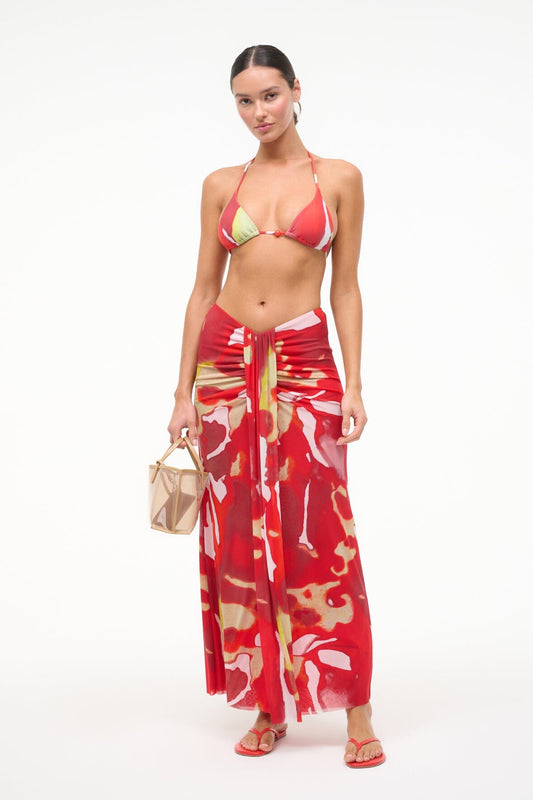 STAUD Lido Triangle Bikini Top Red Zone
