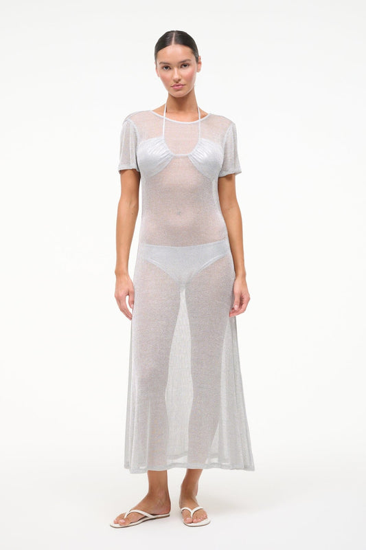 STAUD Zinc Dress Silver