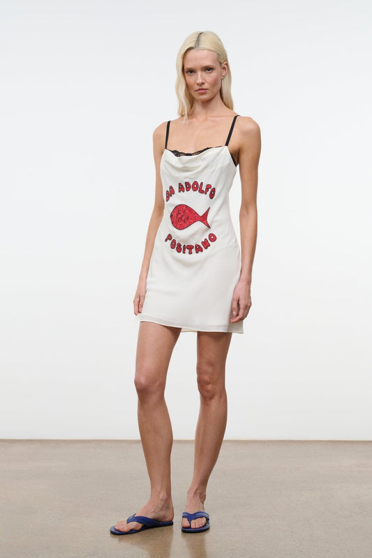 STAUD Evangeline Silk Mini Dress Da Adolfo