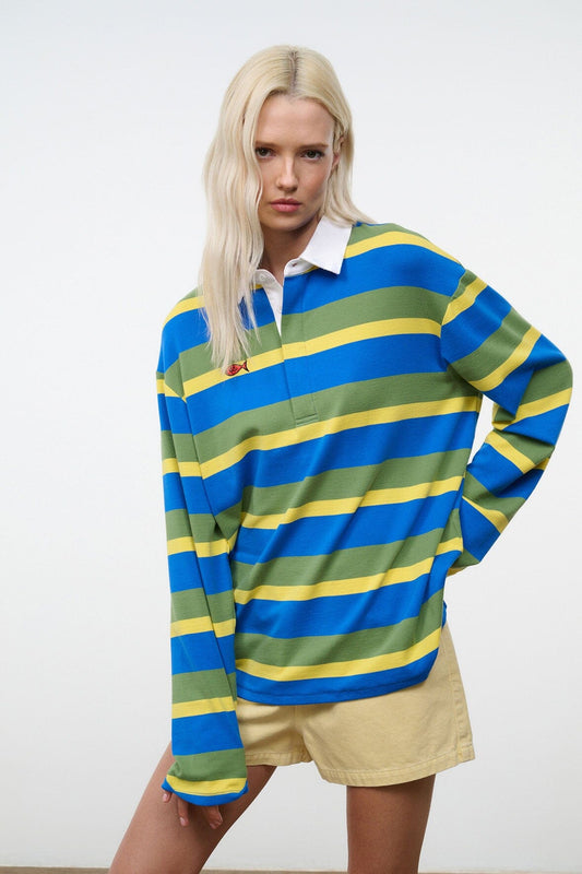 STAUD Gavin Shirt Costa Stripe