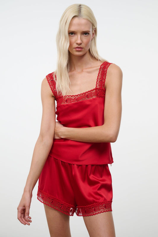 STAUD Veronica Silk Top Tomato