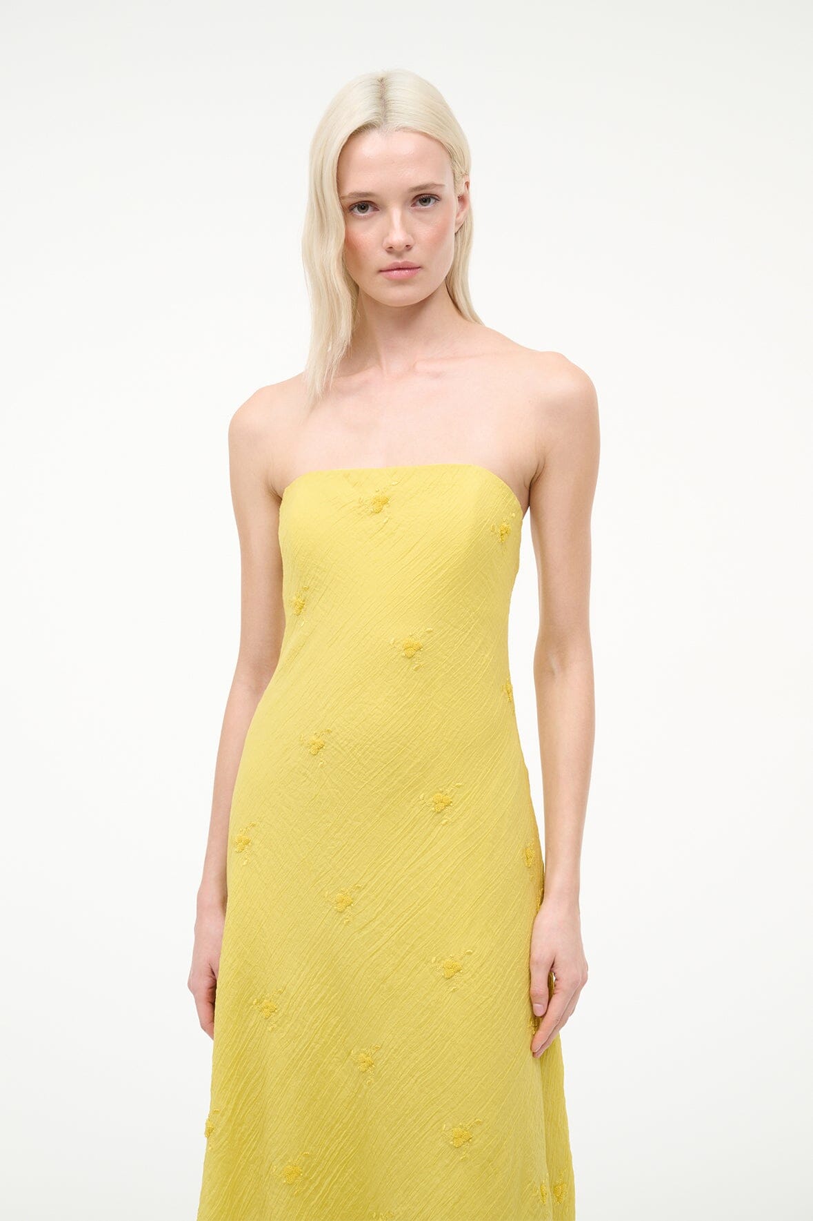 STAUD Cassie Dress Lemon Custard