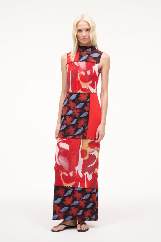 STAUD Ruby Dress Red Zone Multi
