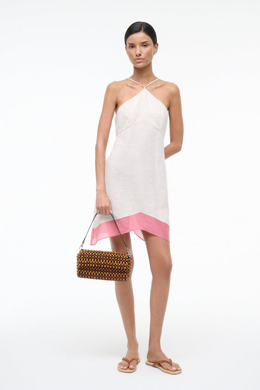 STAUD Oro Linen Dress Blush Canyon