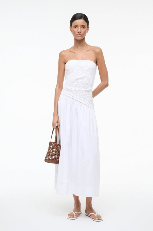 STAUD Nia Dress White