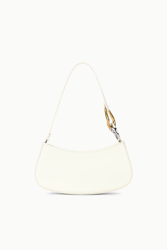 STAUD Ollie Bag Paper White Leather Mini Shoulder Bag - Staud