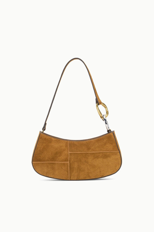 STAUD Ollie Bag Tan Patchwork Suede Mini Shoulder Bag - Staud