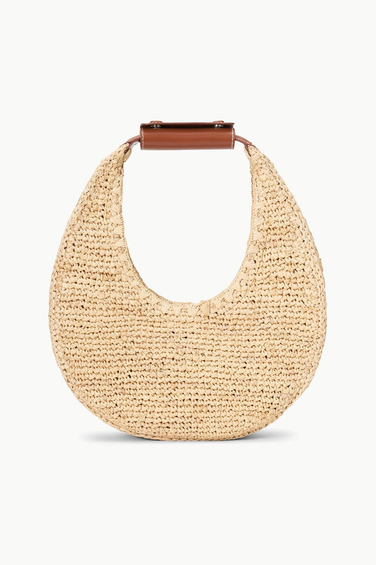 STAUD Moon Raffia Bag Natural Tan