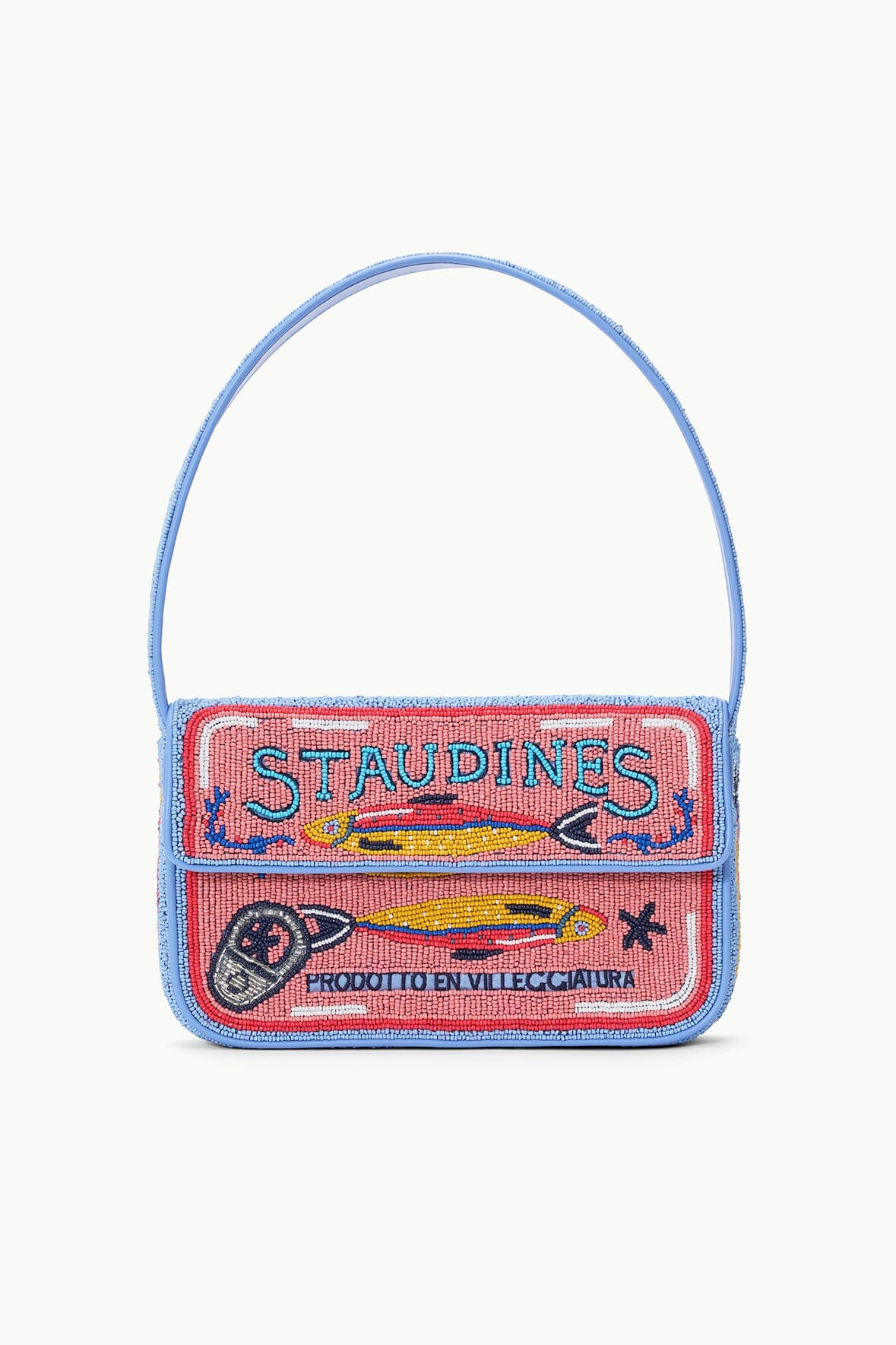 STAUD Tommy Beaded Bag Staudines Pink