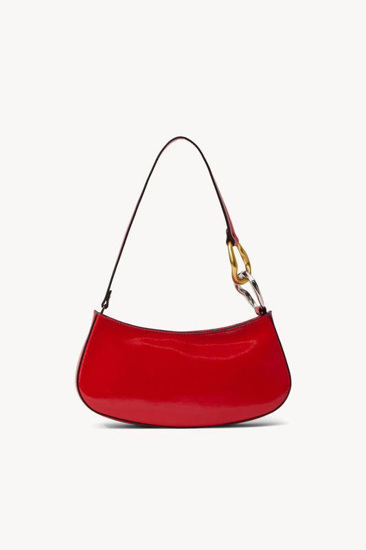 STAUD Ollie Bag Cherry Red Leather Mini Shoulder Bag - Staud