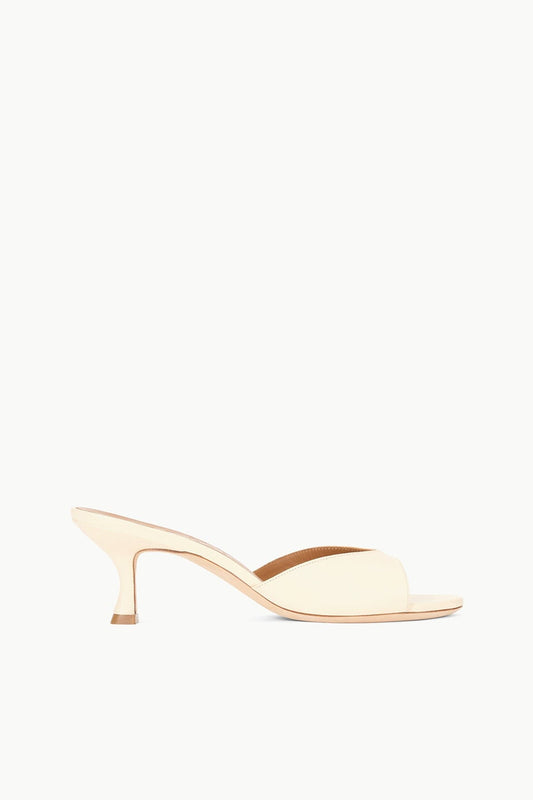 STAUD Brigitte Leather Mule Cream