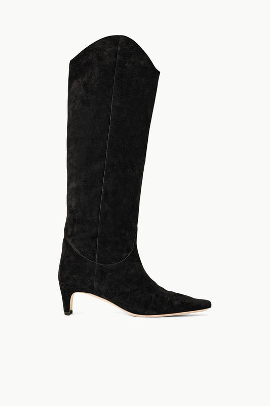 STAUD Western Wally Boot Black Suede