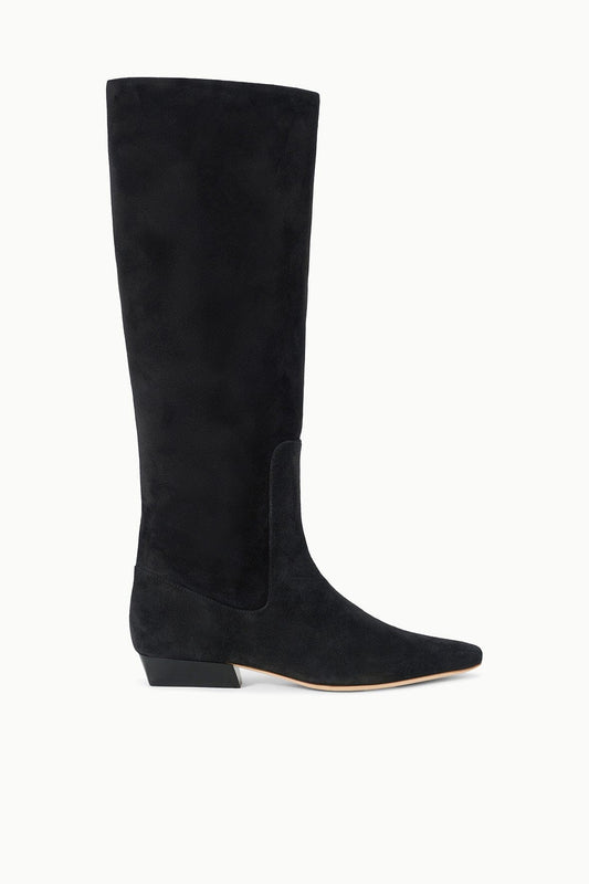 STAUD Wally Flat Boot Black Suede