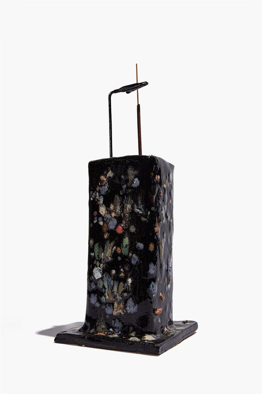 STAUD Ceramic Tower Incense Holder Midnight Confetti Glaze