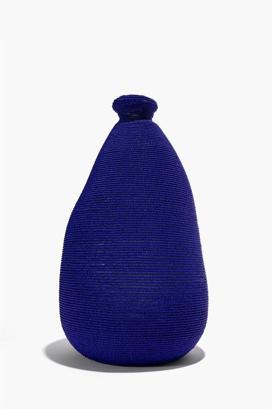 STAUD Beaded Vase Blue