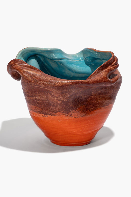 STAUD Sunken Vase Red Multi Glaze