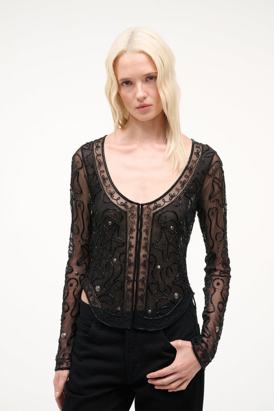 STAUD Mila Top Black Starfish