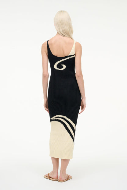 STAUD Leta Dress Black Ivory