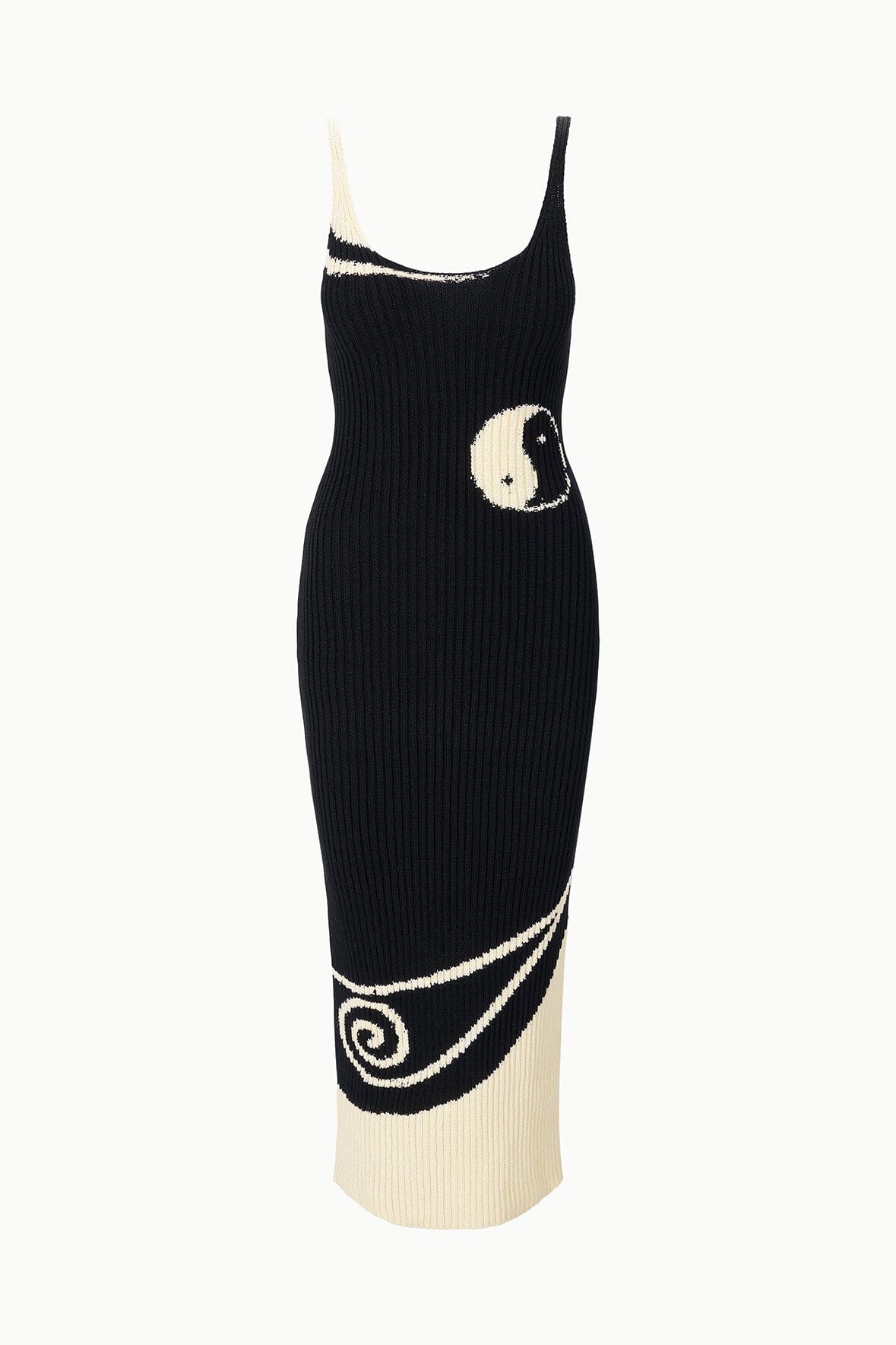 STAUD Leta Dress Black Ivory