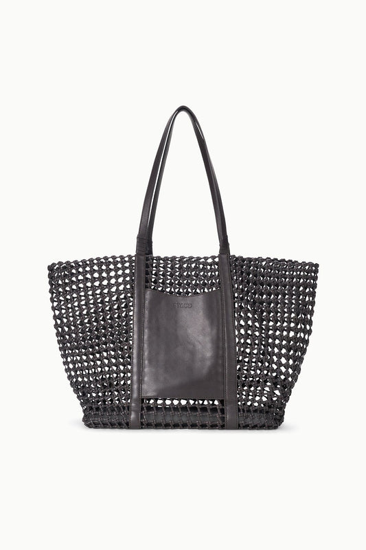 STAUD Getaway Hand-Knotted Tote Bag Espresso