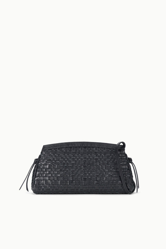 STAUD Maude Convertible Clutch Black Woven