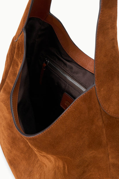 STAUD Maya Hobo Bag Tabac Suede