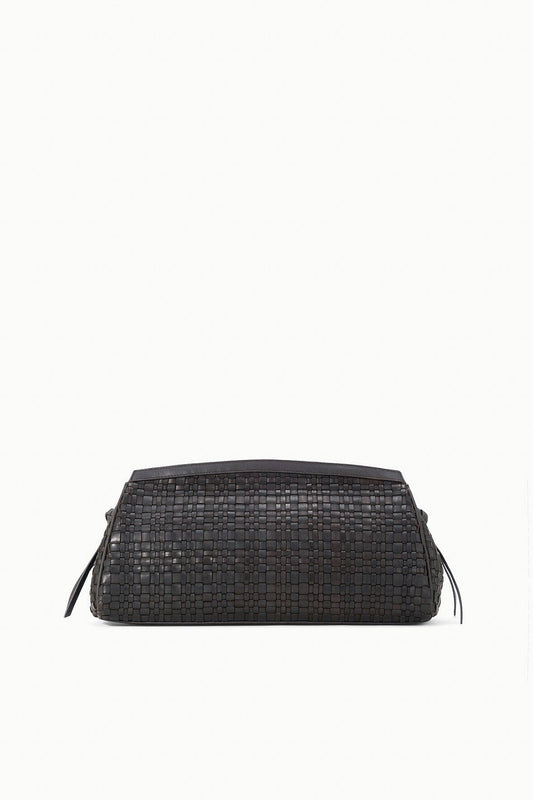 STAUD Maude Soft Clutch Espresso Woven