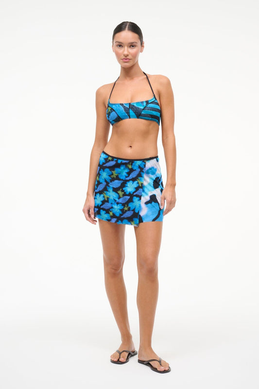 STAUD Sands Mesh Skirt Blue Haze Multi