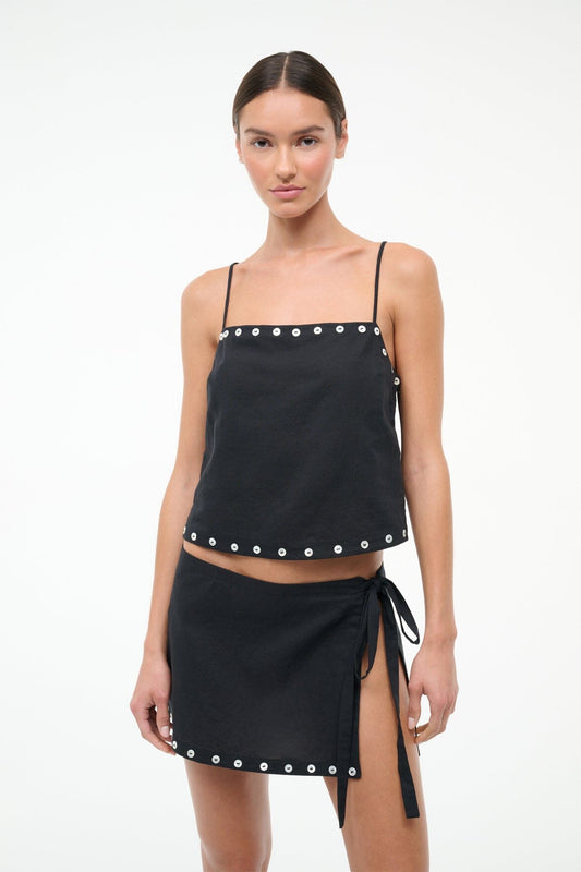 STAUD Kirra Linen Tank Black