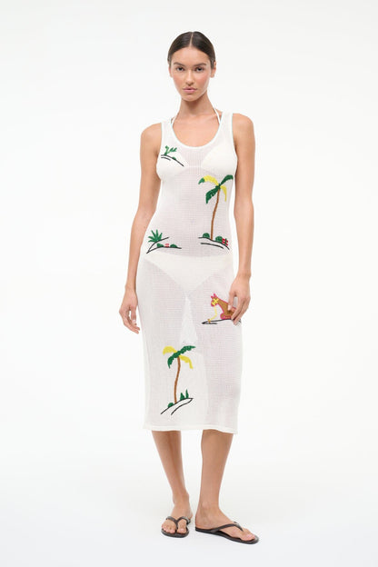 STAUD Luma Dress Riviera Ivory