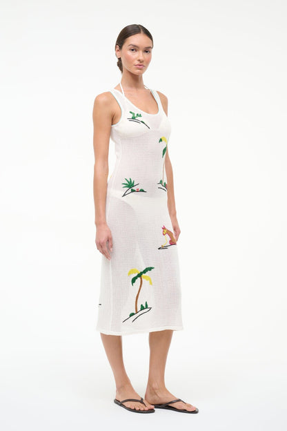 STAUD Luma Dress Riviera Ivory