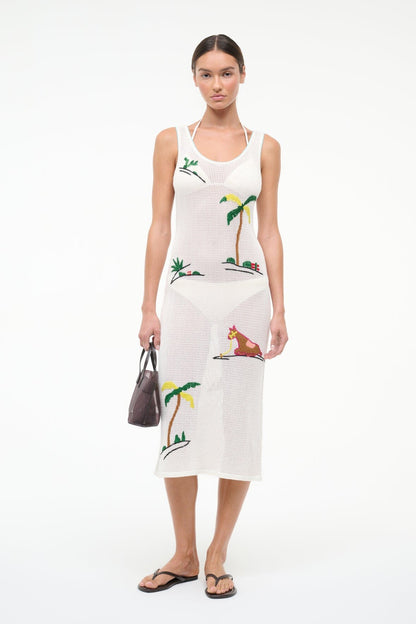 STAUD Luma Dress Riviera Ivory