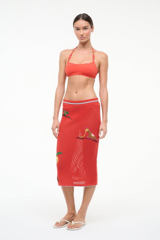 STAUD Levante Skirt Riviera Flame
