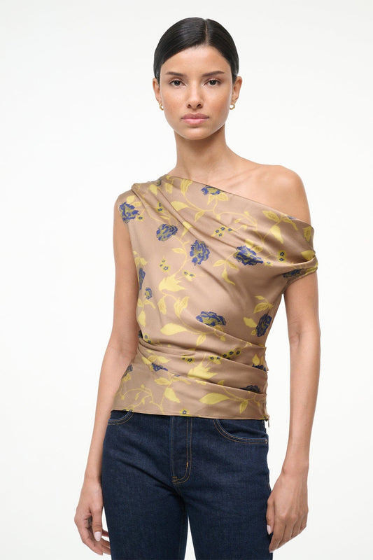 STAUD Phare Silk Top Vintage Floral