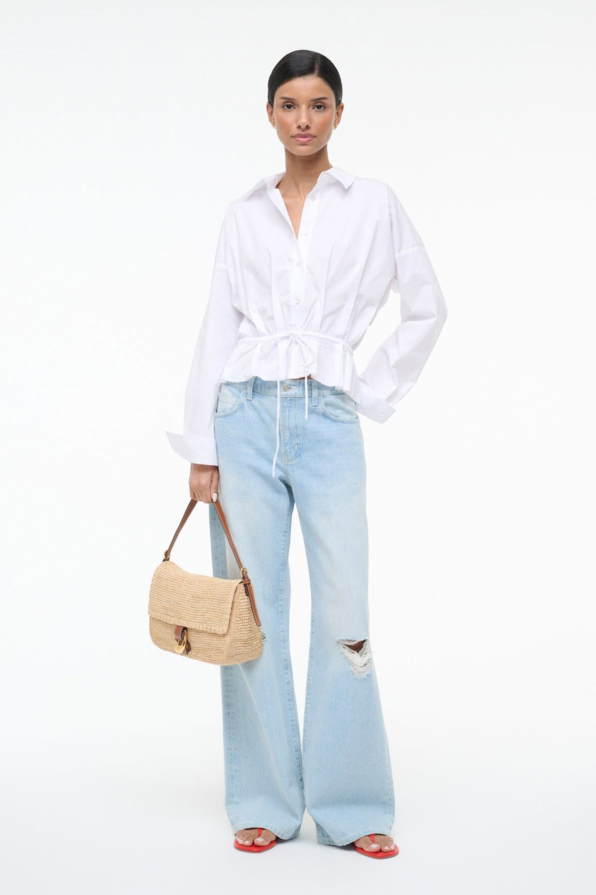 STAUD Primrose Shirt White