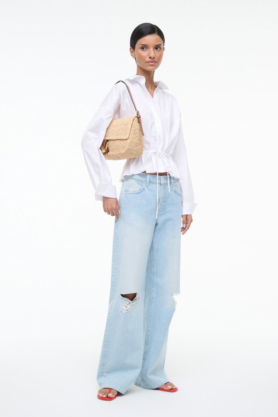 STAUD Primrose Shirt White
