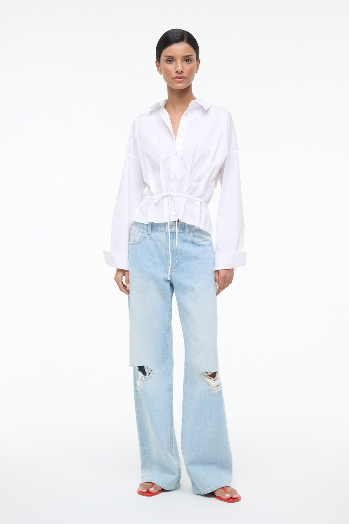 STAUD Primrose Shirt White