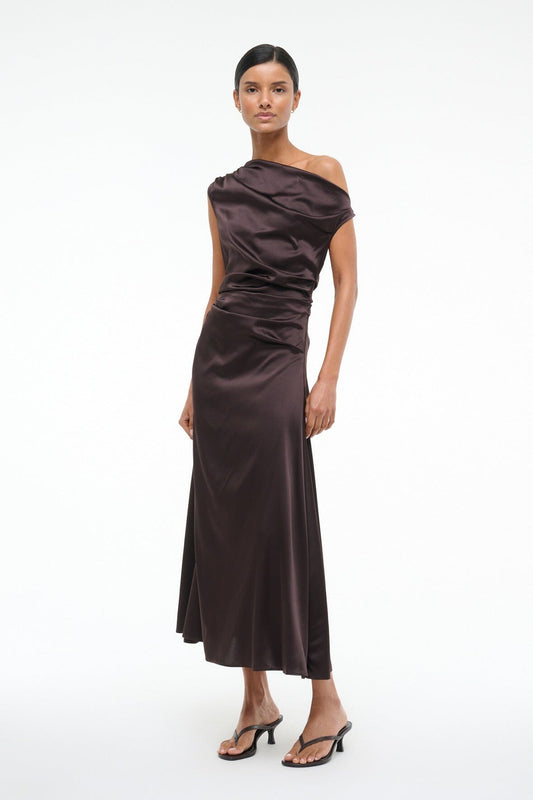 STAUD Phare Silk Dress Earth