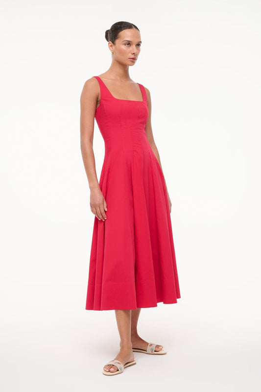 STAUD Wells Dress Cherry