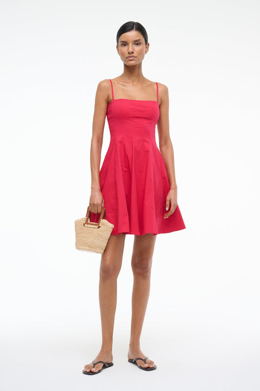 STAUD Wylie Mini Dress Cherry