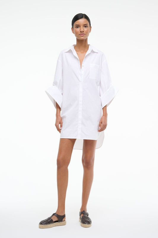 STAUD Nico Dress White