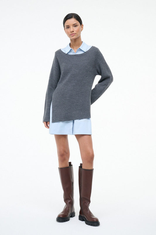 STAUD Dane Dress Charcoal Glacier