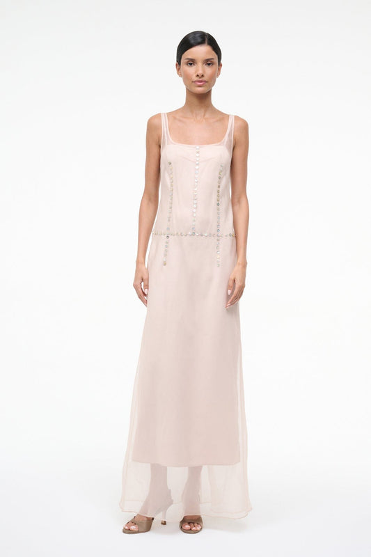STAUD Greta Silk Dress Fawn