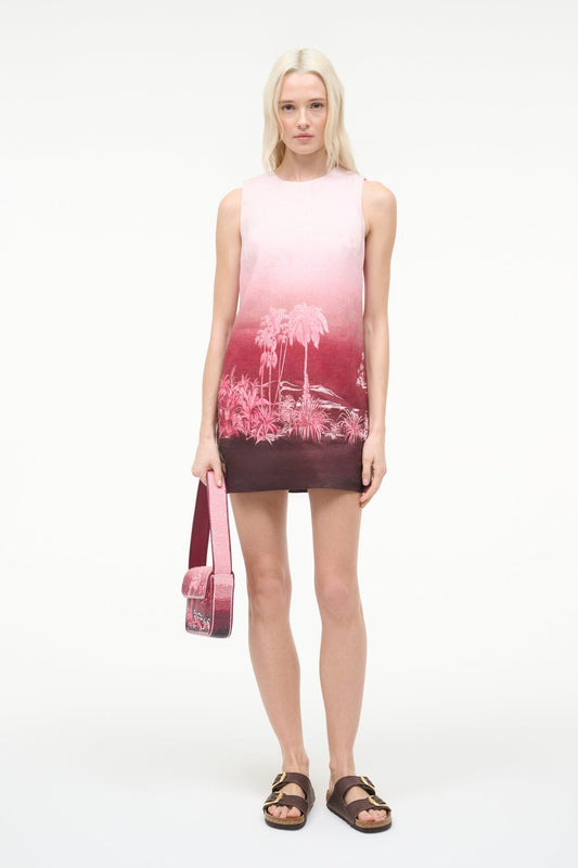 STAUD Brea Linen Dress California Clouds
