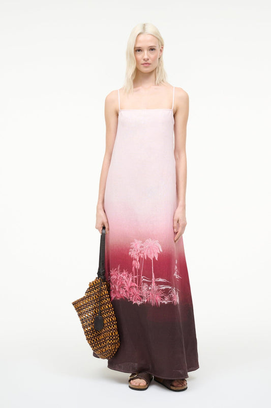 STAUD Laura Linen Dress California Clouds